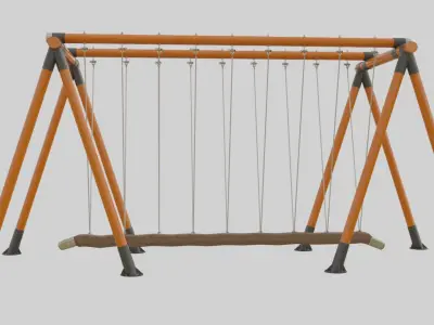 Playground Goliath Rope Wood Swing - 01 3D model