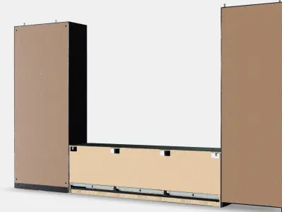 BRIMNES TV storage combination-glass doors 1 Low-poly 3D model