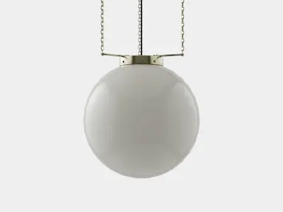 Spherical retro hangin light pbr game ready C4D model Low-poly 3D model