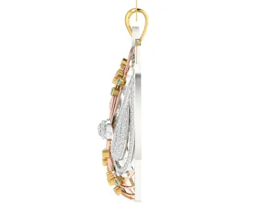 Solitaire Women Pendant 3dm STL OBJ FBX Renders Details 3D print model 3