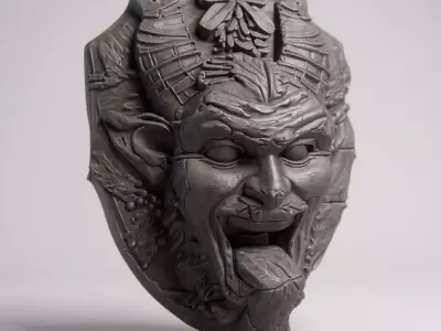 krampus medal decoration christmas 3D print model