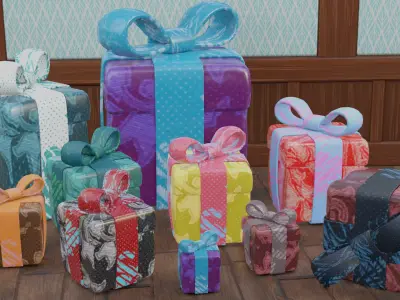 Gifts gift boxes for sims Free low-poly 3D model