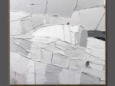 Plaster two square photo frames 02 Low-poly 3D model