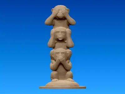 Baby Monkey decoration - 3D print 3D print model