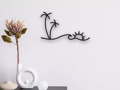 Beach View Wall Art 3D print model