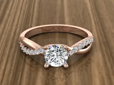 Jewelry Diamond Ring 3D print model 3
