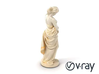 Neoclassical Draped Woman Statue model pack Low-poly 3D model