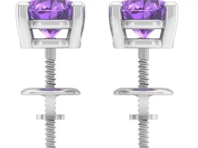 AV 406 Ladies Solitaire Stud Earrings 3D print model