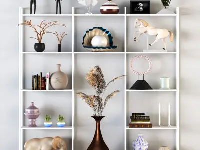 Decorative shelf Low-poly 3D model