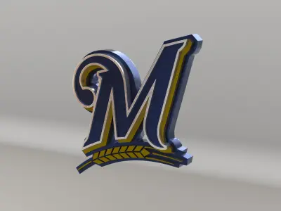 MLB Milwaukee Brewers V1 Team Logo 3D model