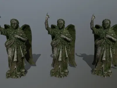 Angel Statue 05 Low-poly 3D model