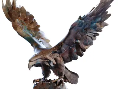 Eagle Sculpture set 791 Low-poly 3D model