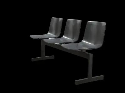 Pato Bench-Steel Black Painted Low-poly 3D model