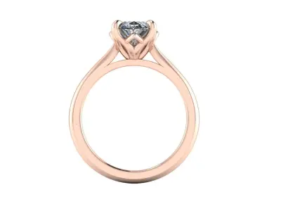 Solitaire Diamond Women Ring R2 3D print model