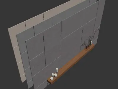 Decorative wall panel set 7 3D model