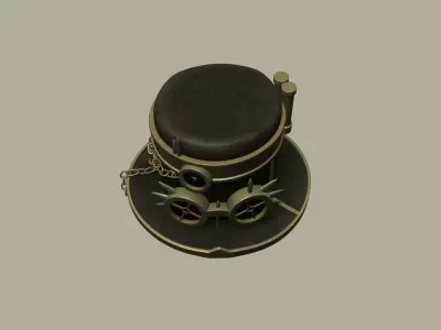 Steampunk Goggles Hat - Character Design Low-poly 3D model