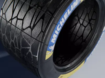 Michelin Pilot Sport 2026 Hypercar and GTP Medium Slick Tire 3D model