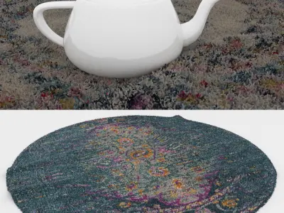 Round Rug Set 195 3D model