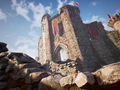 Fantasy Medieval Castle Kit Low-poly 3D model