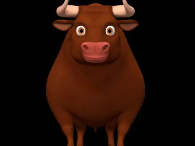 Cartoon Bull Low-poly 3D model