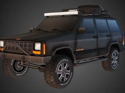 Jeep Cherokee Offroad Build Low-poly 3D model