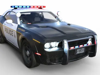 3 Police Car - Rigged 3D model