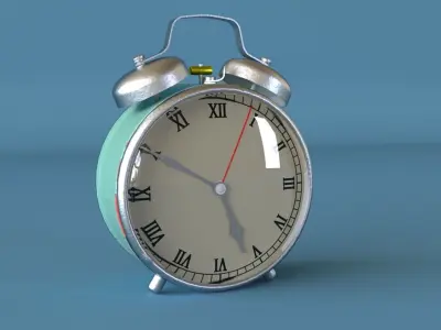 Alarm Clock 3D Model with Cinema 4d R26 Octane 3D model Low-poly 3D model