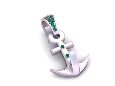  Gold Anchor Pendant 3D Printable Model 3D print model