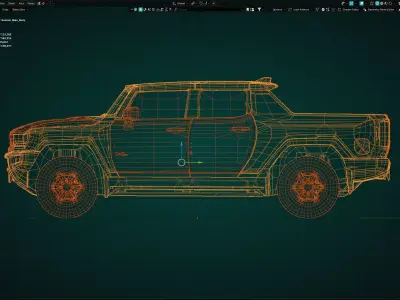 HUMMER EV 2022 Inferno Beast Livery Rigged Low-poly 3D model