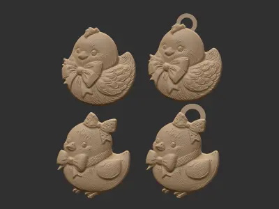 Easter chick decor 3D print model