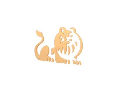 Lion Emblem v4 001 Low-poly 3D model