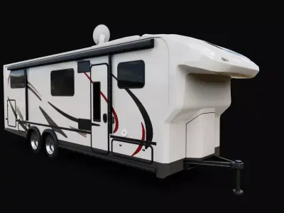 Motorhome Trailer RV Low-poly 3D model