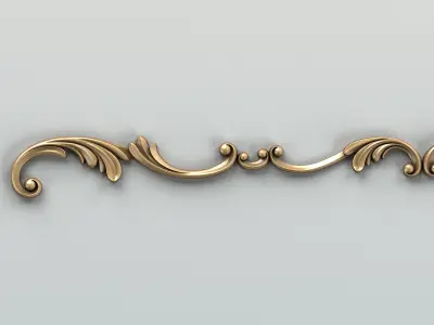 Carved decor horizontal 009 3D model