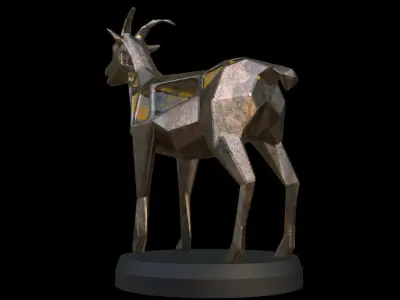 Steampunk Goat Low-poly 3D model