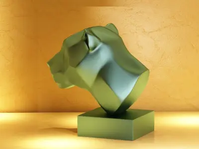 Tiger Sculpture Head  handicrafts  modern  animal ornaments 3D model