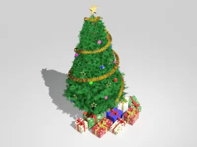 Christmas tree with Gifts 3D model