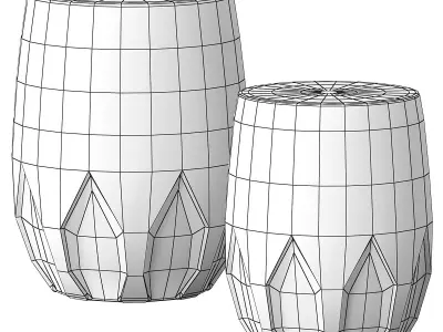 Large Calyx Garden Stool and Table Free low-poly 3D model