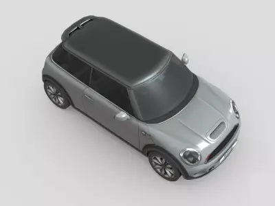 Low Poly Car - Mini Cooper S hardtop 2011 Low-poly 3D model