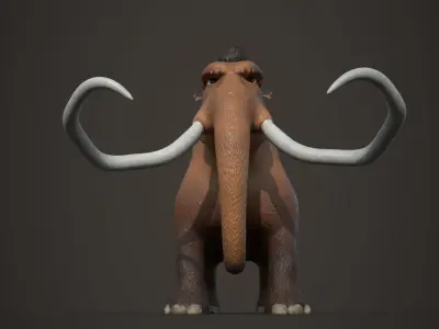 Cartoon Mammoth Character 3D model