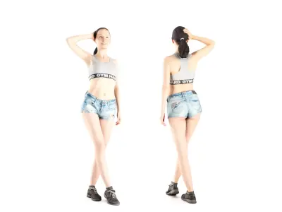 Female casual style 06 Low-poly 3D model