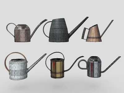 Watering Can Pack Low-poly 3D model