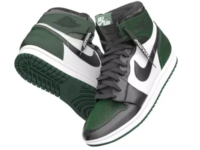air jordan 1 retro high pine green 3D model