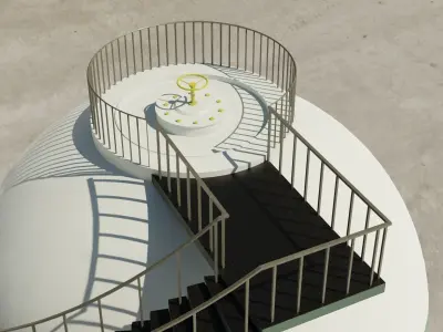 Sphere tank Low-poly 3D model