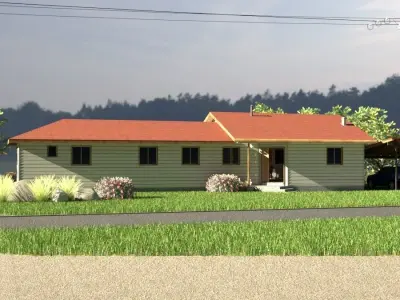 Real scale 3D 2B house 1 floor  3D model