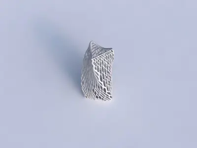 Vase twist curved tipping triangle 2 with lattice tiles  3D print model