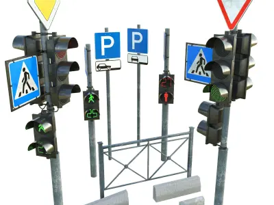 Sections of road 3D model