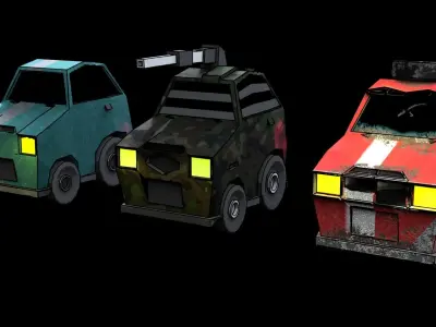 LOW POLY CAR MK21 Low-poly 3D model