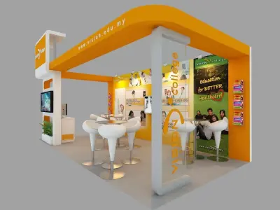    Vision College Exhibition Booth Low-poly 3D model
