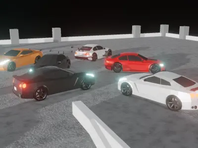 pack low poly drift Low-poly 3D model