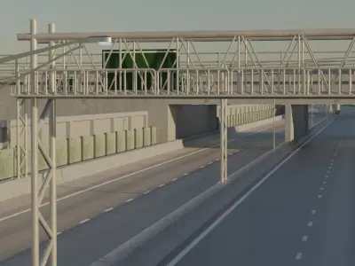 Highway animation scene 3D model
